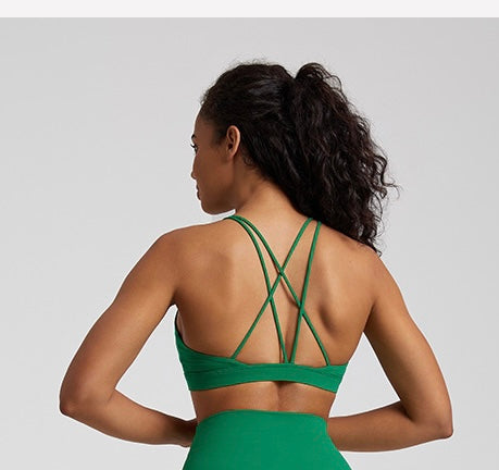 Angela Strappy Sports Bra- Green