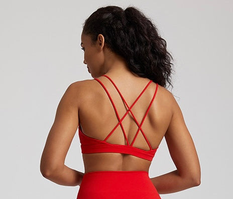 Angela Strappy Sports Bra- Red