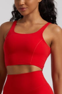 Kay Tank Top Bra- Red